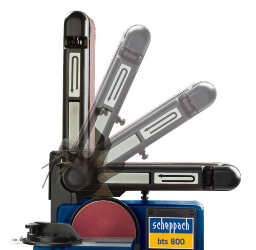 Scheppach Bandschleifer – Tellerschleifer bts 800 – mit 5er Set Schleifmittel - 4