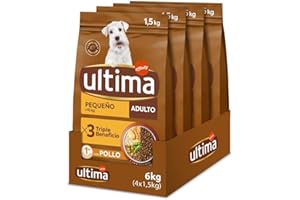 Ultima Pequeño Adult Pollo, Comida seca para perros, Pack de 4 x 1,5kg, Total 6kg