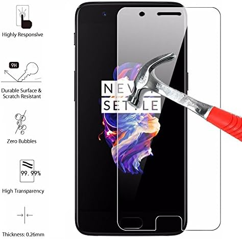 Zonewire 100% Genuine Tempered Glass Film Screen Protector for OnePlus 5
