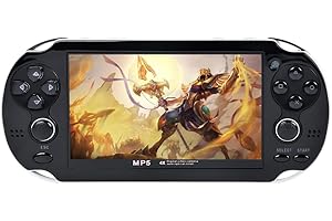 HLF 4,3 Pollici Console per Videogiochi Portatile retrò Double Rocker Aspetto ergonomico Salva/Carica 2200 Giochi per 10 Simulatori Arcade Portatile di Gioco Regali Giocattolo di Natale(Nero)