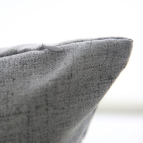 Deconovo 4er Pack zum Sparpreis Leinen Optik Kissenhülle, Kissenbezüge, Sofa Dekokissen, Cushion Cover, 40×40 cm, Grau, 4er set - 5