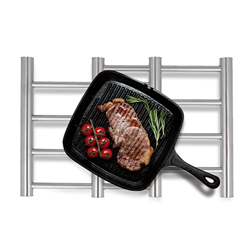 Ausziehbarer Topfuntersetzer aus Edelstahl im größenverstellbaren Design 20 x 22 – 37 cm - 2