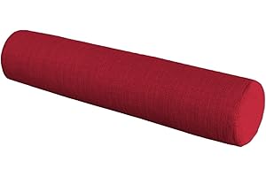 Waigg Kii Rundes Nackenrolle, langes Bettkissen, zylinderförmig, für Sofa, Armlehne, rundes Sofakissen für Nacken- und Lendenwirbelstütze, 20 x 80 cm, Rot
