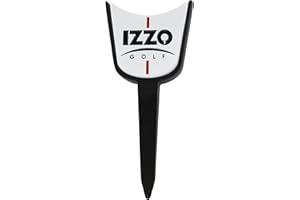 Izzo Golf Single Prong Golf Divot Repair Tool - Black Golf Pitch Mark Repair Tool with Ball Marker