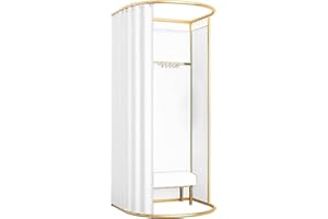 Ainbonte Portable Changing Room, Clothing Store Dressing Room, Privacy Protection Standing Mobile Fitting Room, for Boutiques, Centre Mall and Offices, 200x100x95cm (White)