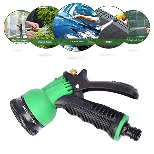 Preisvergleich Produktbild Multifunktions-Autowaschwasserpistole Gartenbrause Bewässerungsbürste Auto Grün 8-Funktions-Wasserpistole Hochdruck-Duschkopf Hausgartenbewässerung