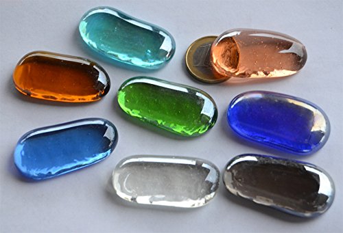 8 St Deko Mosaiksteine irisierend länglich 4-5 cm Bunt .ca. 95g