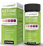 New Design: 120 Ketone Test Strips by NKD Living (120 Test Strips, 2 Stay Fresh Packs x 60) Accurately Detect and Measure Ketones, Made for Ketogenic, Low Carbohydrate Diets and Diabetics