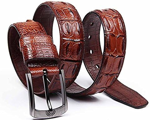 nidicus Mens 1.5inch Wide Rugged Alligator Pattern Single Prong Leather Belts