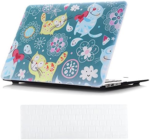 Macbook Air 13.3 Inch Case and Keyboard Cover,SUNWAY Ultra Thin Beautiful Mixed Refreshing Styles Hard Case Cover for Macbook Air 13.3 Inch(A1466/A1369) - Two cats