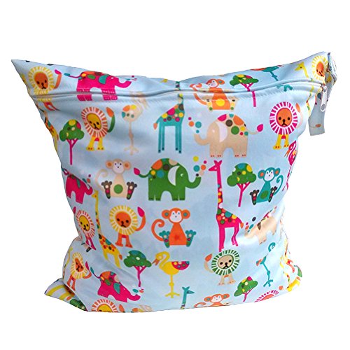 Baby Kleinkind Wasserdichtem Reißverschluss Wiederverwendbare Stoff Windel Tasche w / bunte Eulen Muster Rosa (Style 11)