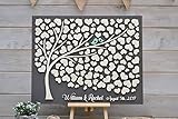 - PotteLove einzigartiges rustikales Gästebuch, hölzerner Baum des Lebens -wunderschönes Hochzeitsgeschenk, 3D in Grau, holz, 50x60cm(20\