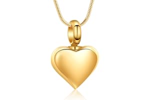 VCCWYQK Mini serce urna kremacyjna naszyjnik na prochy ze stali nierdzewnej pamiątka prochy wisiorek pamiątka biżuteria dla kobiet mężczyzn, Stal nierdzewna