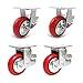Produktbild AMTLK Transportrollen X4, Lenkrollen Swivel Polyurethan, Mit Bremsen, GrößE 6 / 8-Zoll, MöBelindustrie Wagen Rollen, Feder Schock FüR VerschleißFestigkeit