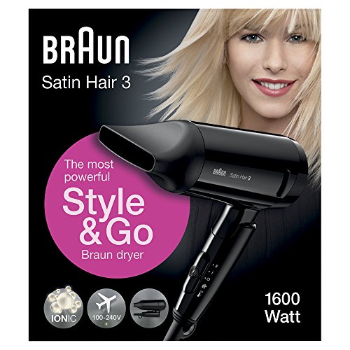Braun Satin Hair 3 Style&Go Haartrockner HD350, kompakter Föhn mit Ionen Technologie für unterwegs - 6