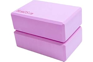 HomDSim Set of 2 Yoga Blocks EVA Foam Exercise Bricks Provides Stability Balance and Support Improve Strength - 9 x 6x 3 inches