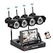 Produktbild SWINWAY WLAN Überwachungskamera Set, Drahtlose Heimüberwachung Kamera Kit mit 7inch Monitor NVR, mit 4 STK 1080P Wasserfeste IP Kameras mit 36 IR LEDs Nachtsicht, Remote Zugriff, 1TB Festplatte