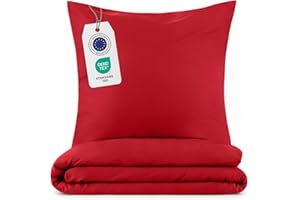 Blumtal Juego de Funda Nordica Cama 150 - Microfibra Juego de Funda Edredon 220 x 240 y 2 Fundas de Almohada 40x80, Certificado Oeko-Tex, Muy Suave y Transpirable - Rojo