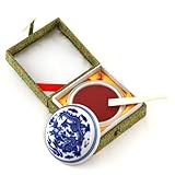 Japanische Stempelpaste im Porzellantopf