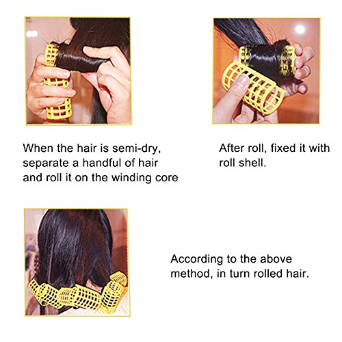 CkeyiN ®12 Stück Kunststoff DIY Hair Styling Roller Curler Clips , 20x68mm (D * H) - 5
