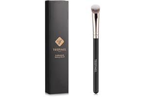 TEOYALL Concealer-Pinsel für die Augenpartie, kleine, flach abgewinkelte synthetische Borsten, makellose Abdeckung, Multitasking-Pinsel mit flüssiger Crème