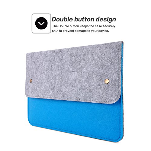 YESSBON 13,3 Zoll Macbook Air/Pro Retina Schönem Filz Sleeve Filztasche Hülle Ultrabook Laptop Tasche Notebook-Taschen Speziell für 13,3 Apple Macbook Pro Retina und Macbook Air Zoll Entworfen Weihnachtsgeschenke Frauen und Männer ( Grau Blau ) - 3