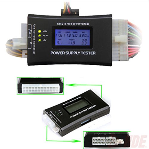 MagiDeal LCD Netzteil Tester Netzteiltester Diagnose Power Supply Tester 20/24 Pin 4 SATA HDD-Tester für PC Computer - 3