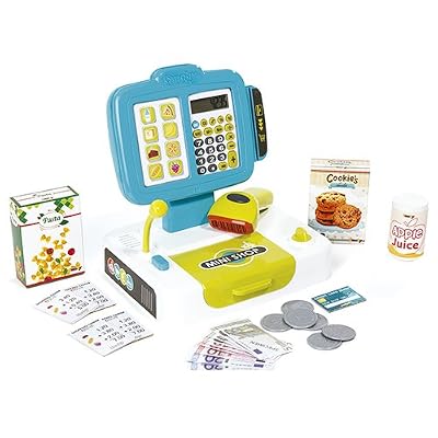 Smoby Toys, 350104, Petite Caisse Enregistreuse, 27 Accessoires dont Vraie Calculette