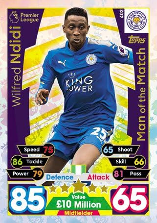 Match Attax 2017/18 Man Of The Match card #402 Wilfred Ndidi