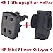 Produktbild HR Richter Universal Handy Smartphone PDA KFZ Halter Halterung Mini Phone Gripper 6 1245/46 und Lüftungsgitter Halter für Sony Ericsson Jalou K300i K-300i K320i K-320i K600i K-600i K608i K-608i