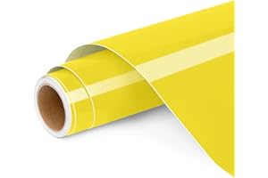 LYA VINYL Permanent Vinyl for Cricut, 12" x4ft Yellow Self Adhesive Vinyl Roll for Cricut and Silhouette Cameo, Yellow Vinyl for Party Decoration, Window Stickers, Home Decor