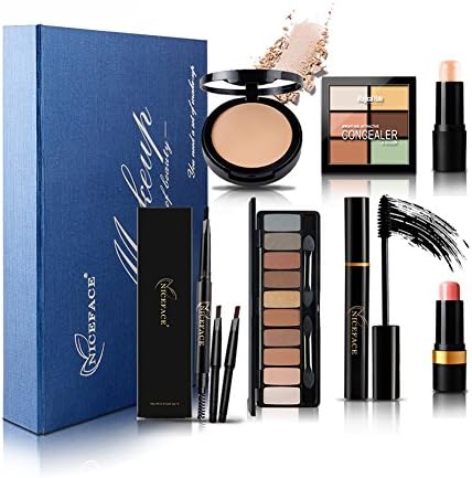 Greencolourful Makeup Set Christmas Gift Box Packed Makeup Kit Eyeshadow Palette Highlight Stick Contour Powder Eyebrow Mascara Combination