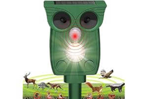PENYUY Cat Repellent for Gardens UK, Solar Ultrasonic Pest Repeller, Pigeon Deterrent, Cat Scarers, Fox Deterrents for Gardens UK, IP54 Waterproof, LED Flashlight & PLR Sensor, Bird Scarers