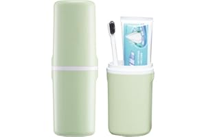 MUALADY Toothbrush Travel Cup Case Covers, Portable Toothbrushes Travel Holder, Detachable Toothpastes Storage Case, Tooth Brush Cover for Traveling, Business, School, Family