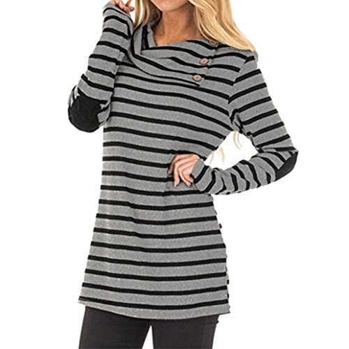 Preisvergleich Produktbild Frauen Tops Hffan Damen Elegant Plaid Stitching Hoodies Sweatshirt winter warme Langarm Kapuzenpullis Casual Sweatjacke Kaputzen Bluse Pullover Tops mit Tunnelzug Kapuzenpullover (Grau, L)