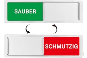 JSKWIKE Spülmaschinenmagnet Clean Dirty [Wählen Sie Ihre Sprache] - Leicht zu lesen und zu platzieren. Schieberegler - Küchenzubehör - Magnetschild für die Spülmaschine - Kitchen Gadgets DE