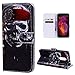 Produktbild Hülle für Xiaomi Redmi Note 4, Leder Hülle Handyhülle Ledertasche Flip Case Etui Cover Tasche Wallet Case Brieftasche mit 3D Muster Kunstleder Kartenfächern Magnetverschluss Handytasche für Xiaomi Redmi Note 4,Hancda Bunt Hüllen Leder Klapphülle Standfunktion im Bookstyle Handy Case Schale Schutzhülle für Xiaomi Redmi Note 4 - Schädel