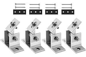 LUSACY 4 Stück Solarhalterungen Flachdach, Solarpanel Halterung, Befestigung Solarmodul,15-30°Einstellbar Pv Modul Halterung, Solarmodul Klemme Zur Montage Von Photovoltaik Solarmodul Halterung