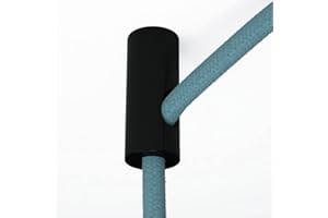 creative cables - Decentratore, Gancio a soffitto per Cavo Elettrico Tessile con Fermo - Nero