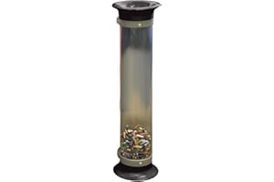 Glasdon C-Thru 15 L Battery Recycling Tube (4 Colours) – Transparent Recycling Bin for Batteries – 15 L Battery Disposal Collection Tube (Black (Funnel Lid) without Graphic)