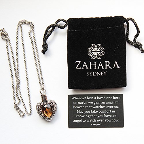 Zahara-Pet-Memorial-Urn-Necklace-20-Inches-with-Velvet-Pouch-Funnel-Angel-Heart-Champagne-Topaz-Pendant-Chain