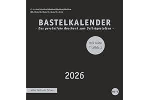 Premium-Bastelkalender schwarz groß 2026: Blanko-Kalender zum Basteln mit extra Titelblatt für eine persönliche Gestaltung. Foto- und Bastelkalender 2026. (Foto-/Bastelkalender Heye)