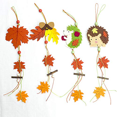 Topcosplay Lot de 4 Feuilles d'érable pour décoration de Sapin de Noël, Herbstblätter