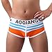 Produktbild POIUDE Männer Hot Sexy Unterwäsche Boxer Kurze Shorts Boxer Unterhose Kurze Hose Reizvoller Atmungsaktiv Baumwolle Slip(Orange, M)