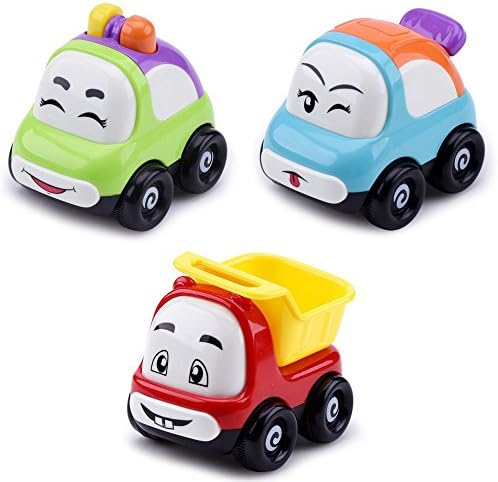 Car Toy with Color Box , Friction Powered Basic Vehicle and Trucks, 3Pack Toddler Toy Cars , Car Police Truck Toys, Safety Baby Toy Basic Vehicle For Toddlers Kids Boys Baby