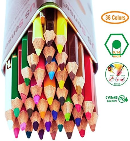 Water Color Pencil, Coloring Pencil Set for Kid/Adults,36 Assorted Colours