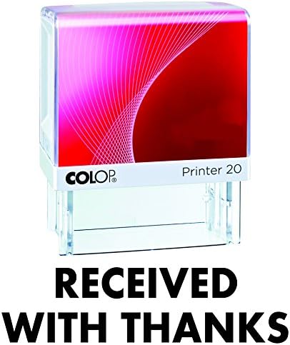 RECEIVED WITH THANKS Colop Self Inking Rubber Stamp Office Stationary