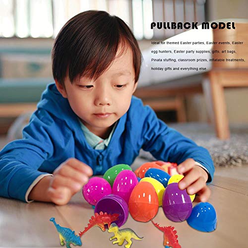 Preisvergleich Produktbild heresell Bunte Eier-Füller-Überraschungs-Osterei-S... transparente Pullback-Auto-Dinosaurier-Ostereier-O... für Kinder