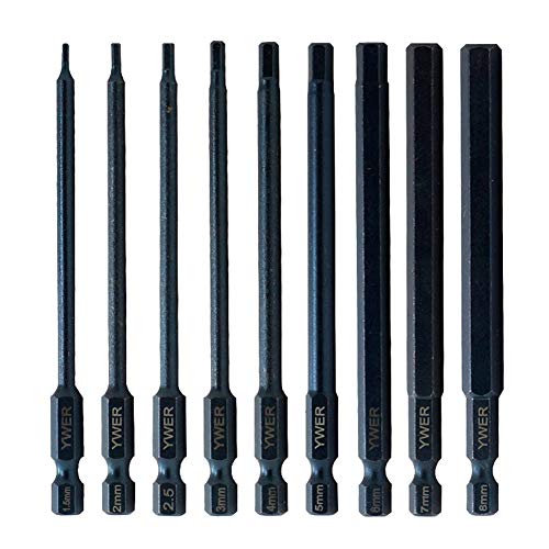 Preisvergleich Produktbild 1set (9pcs) Sechskantschlüssel Bohrersatz Fest S2 Schaft einfache Befestigung Magnet Tipps Stabiler Kopf Schraubendreher-Bits Quick Release Shank