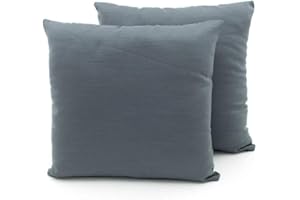 BIANCHERIAWEB Coppia Cuscini Arredo Imbottiti Tessuto Ottoman in Tinta Unita Colore Grigio 35 50x50 Grigio 35